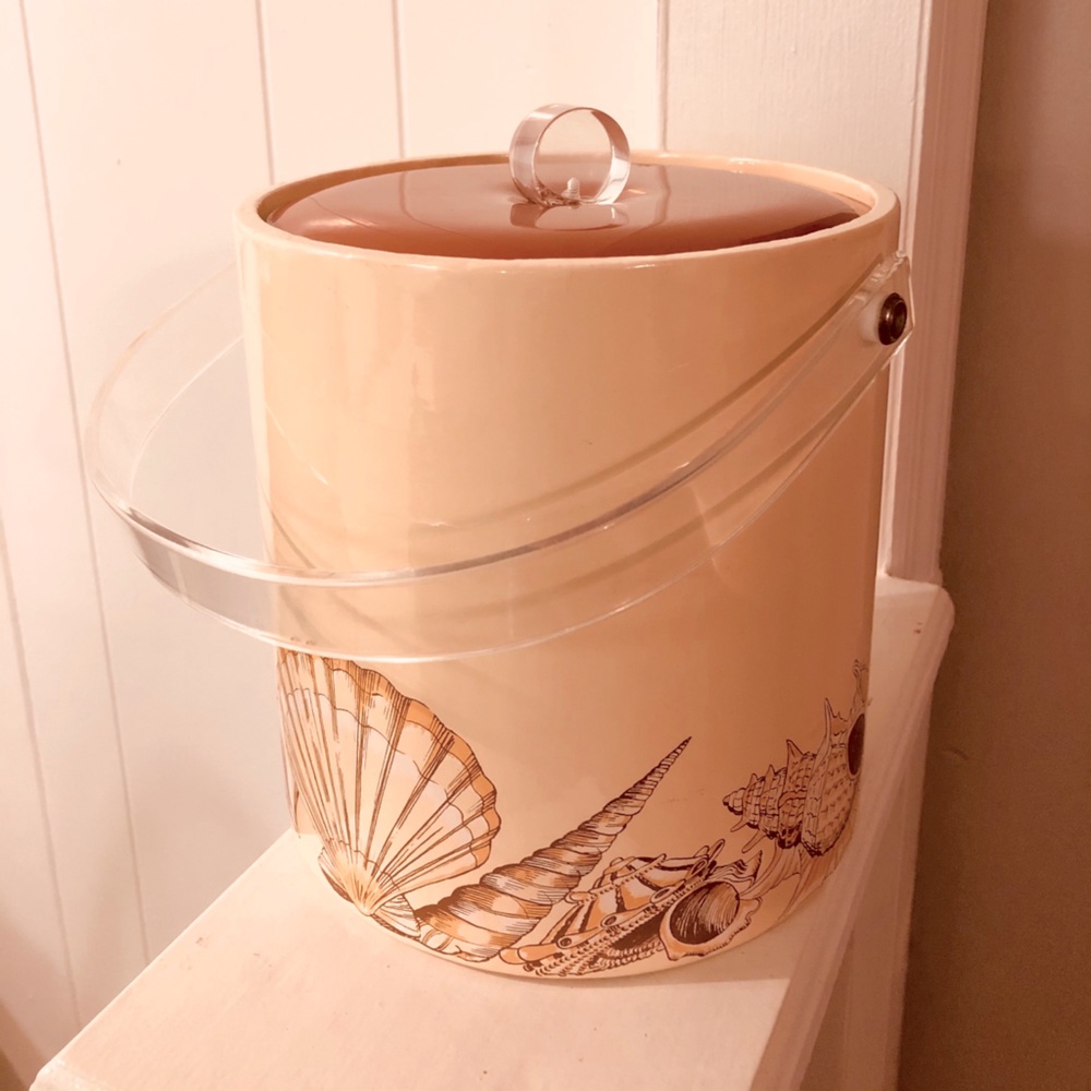 Vintage mid century modern vinyl ice bucket